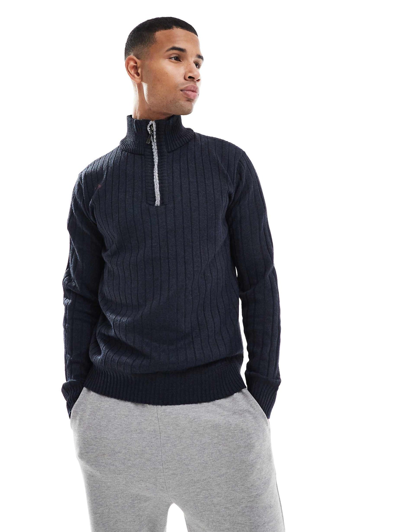 Chunky Knit Quarter Zip Jumper