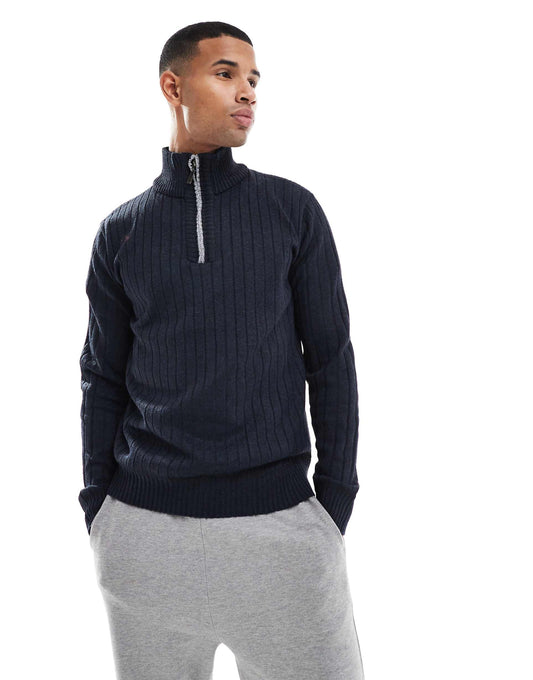 Chunky Knit Quarter Zip Jumper
