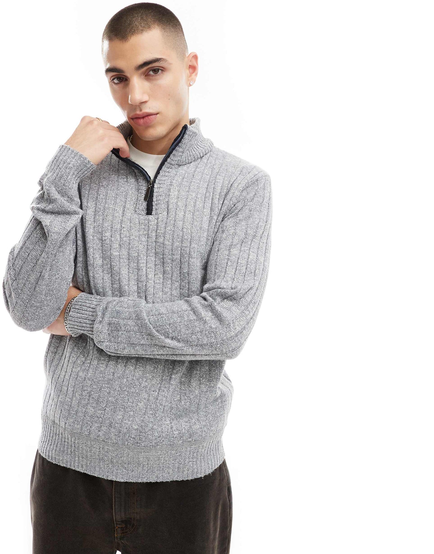 Chunky Knit Quarter Zip Jumper
