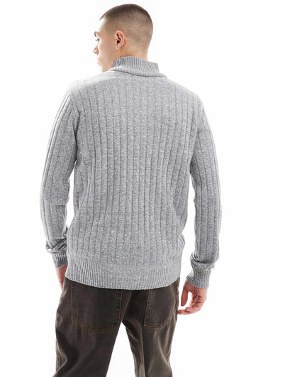 Chunky Knit Quarter Zip Jumper