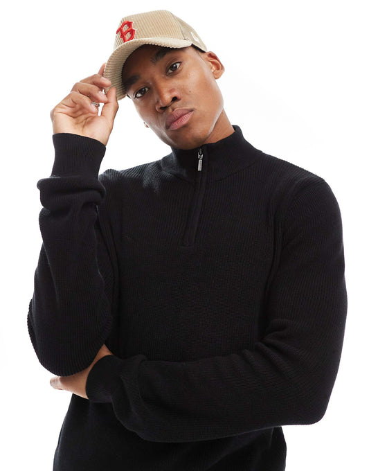 Ribbed Quarter Zip Jumper
