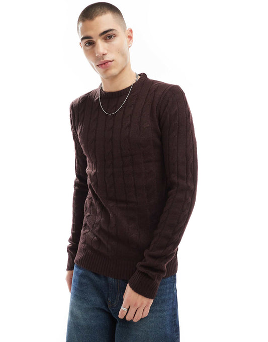 Crew Neck Cable Knit Jumper