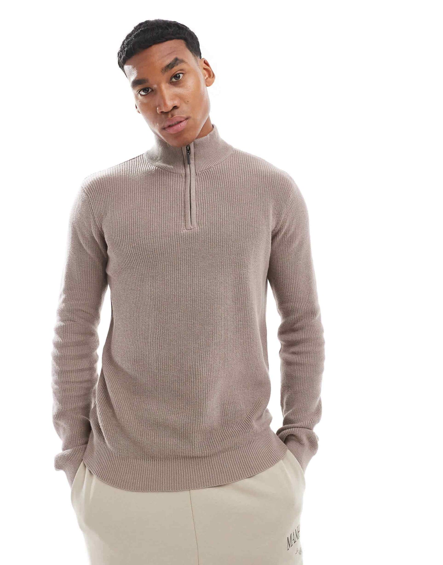 Ribbed Quarter Zip Jumper