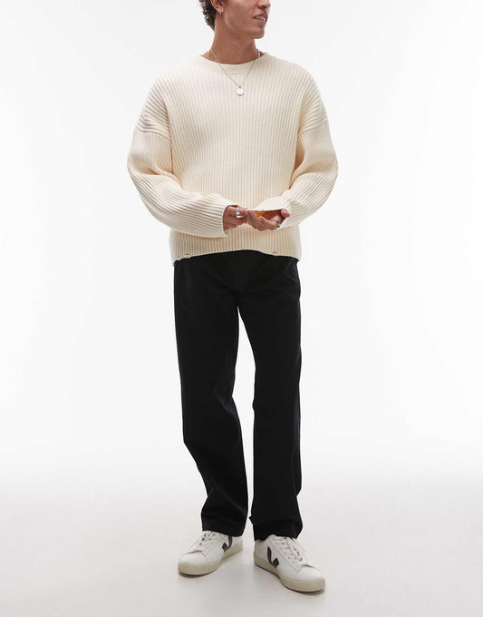 Relaxed Fit Trousers With Flat Front