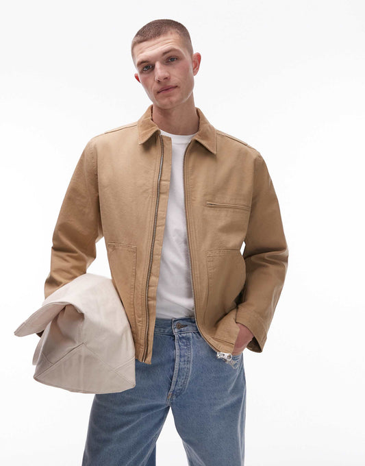 Canvas Zip Front Workwear Jacket