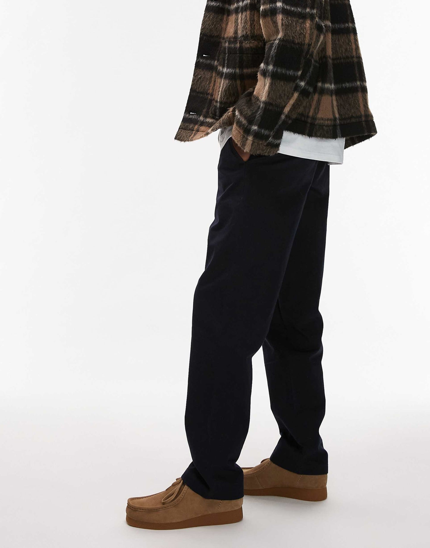 Relaxed Fit Trousers With Flat Front