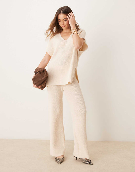 Rib Knit Relaxed Trouser Co-Ord