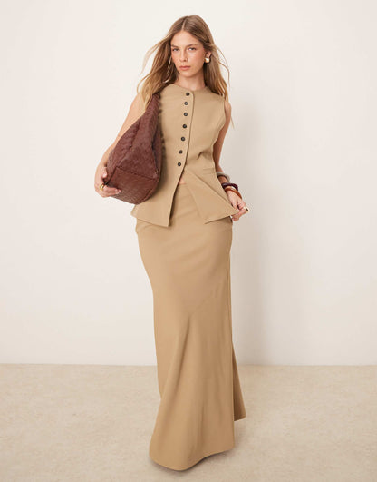 Asymmetric Maxi Skirt Co-Ord