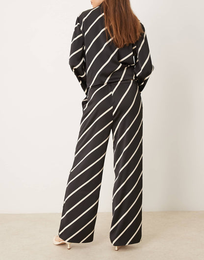 Relaxed Wide Leg Trouser Stripe Co-Ord