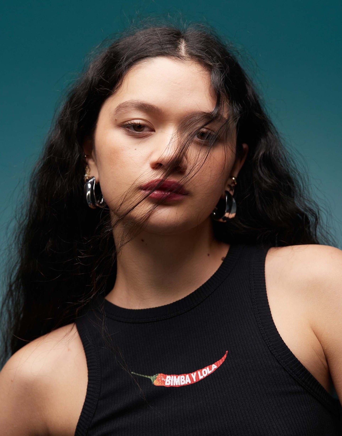 Ribbed Vest Top With Chilli Logo