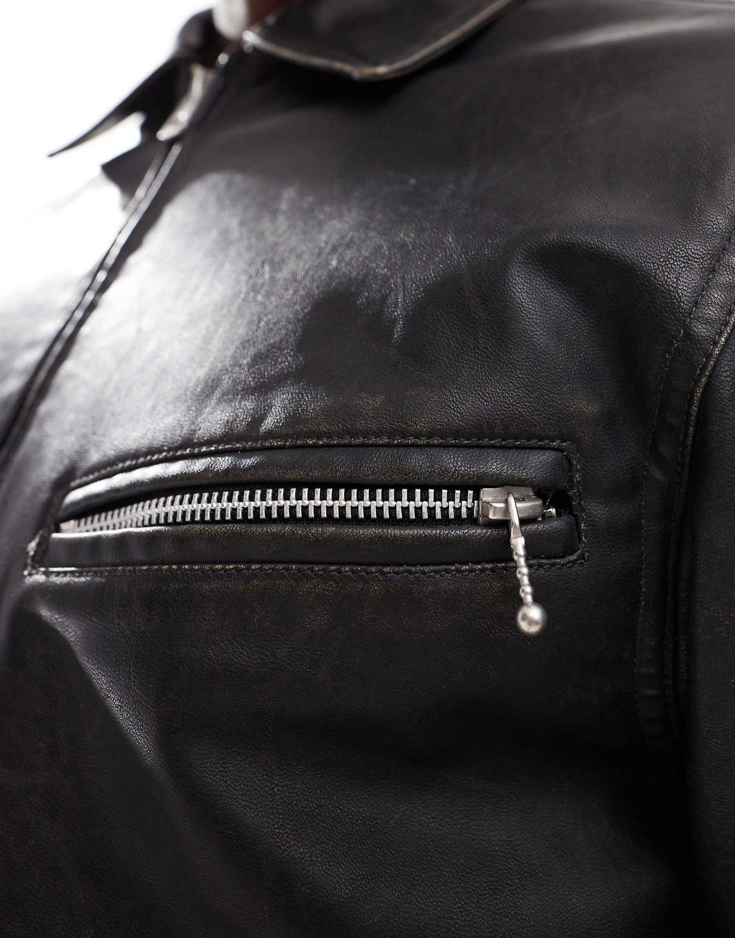Faux Leather Washed Jacket