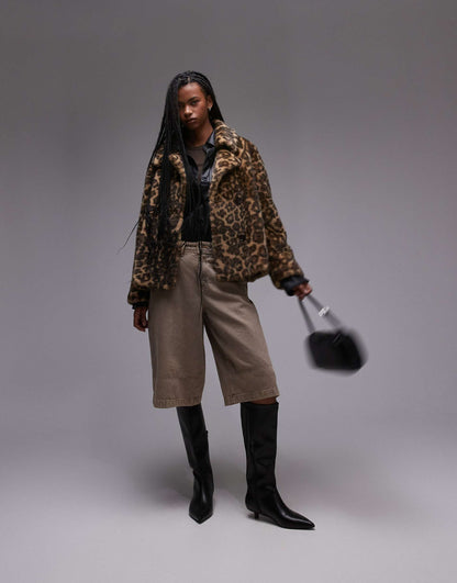 Leopard Print Fur Jacket