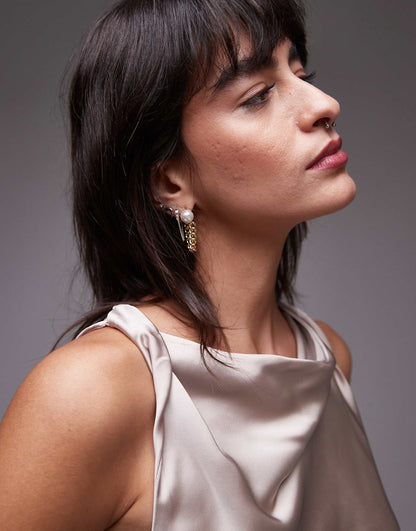 Drape Neck Silk Top