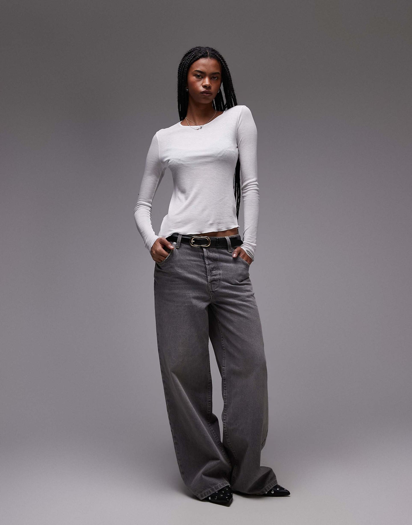 Lightweight Thin Rib Long Sleeve Top