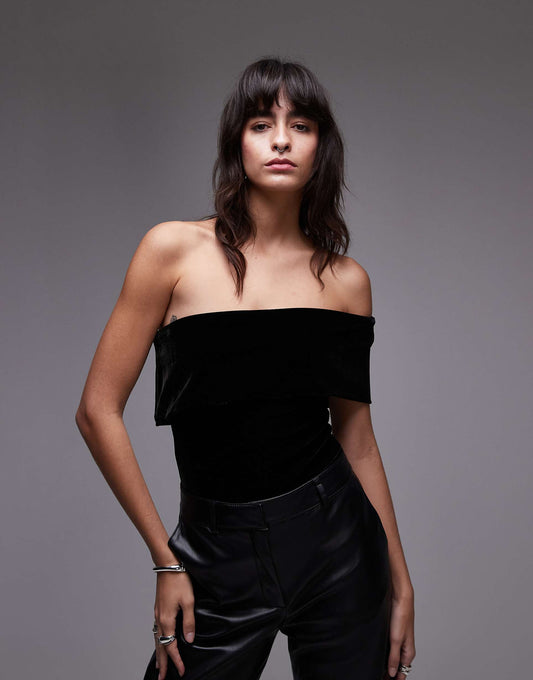 Velvet One Shoulder Bodysuit