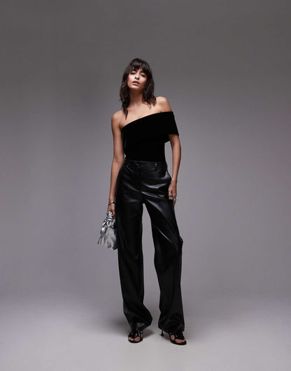 Velvet One Shoulder Bodysuit