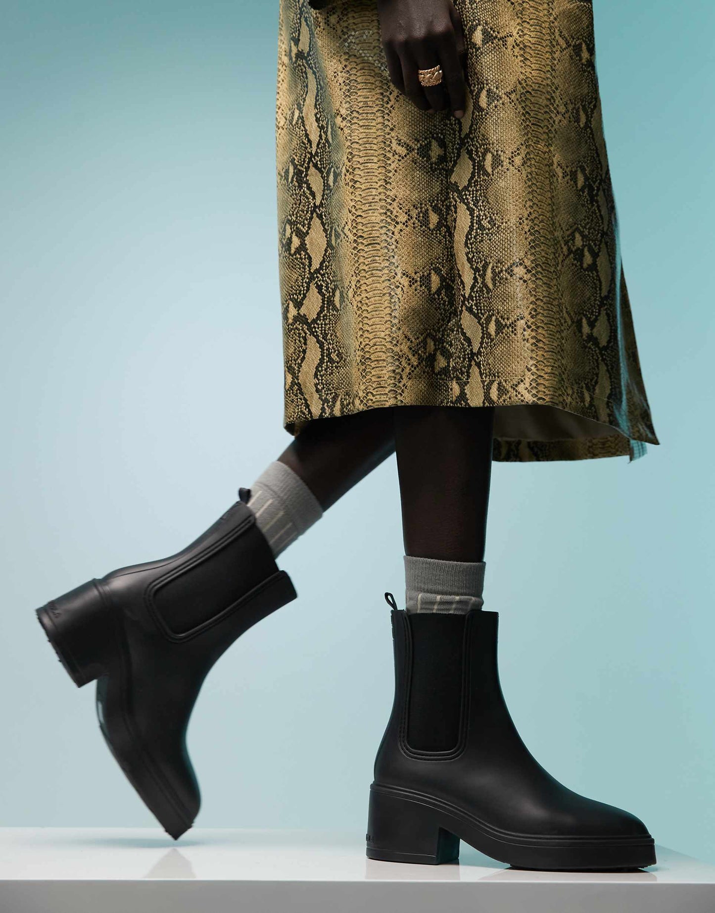 Low Heel Wellington Ankle Boots