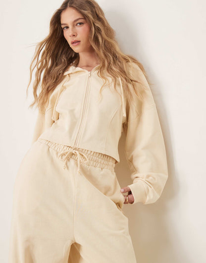 Seam Detail Co-Ord Zip Through Hoodie