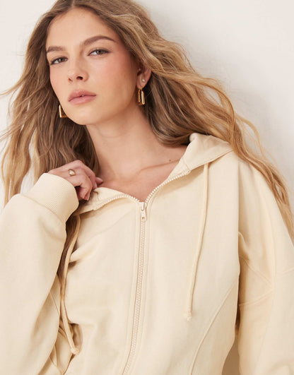 Seam Detail Co-Ord Zip Through Hoodie