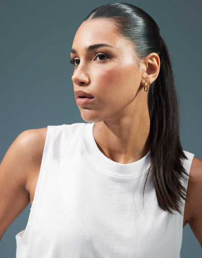 Icon Drop Armhole Cotton Training Vest With Quick Dry Finish