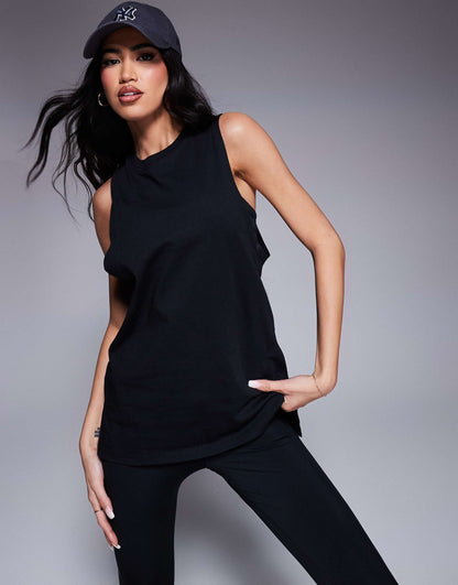 Icon Drop Armhole Cotton Training Vest With Quick Dry Finish