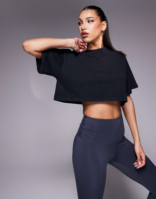 Icon Heavyweight Cotton Cropped T-Shirt With Quick Dry Finish