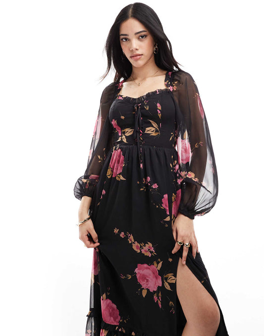Corset Detail Maxi Dress