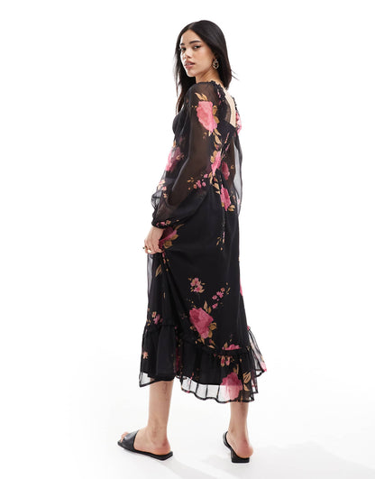 Corset Detail Maxi Dress