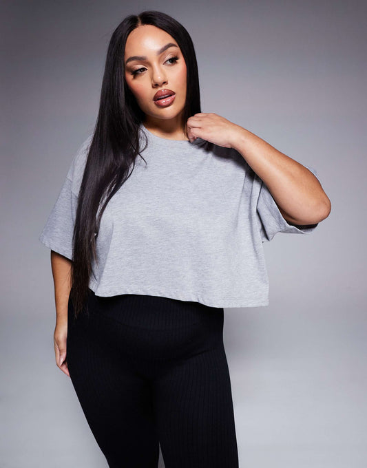 Curve Icon Heavyweight Cotton Cropped T-Shirt With Quick Dry Finish