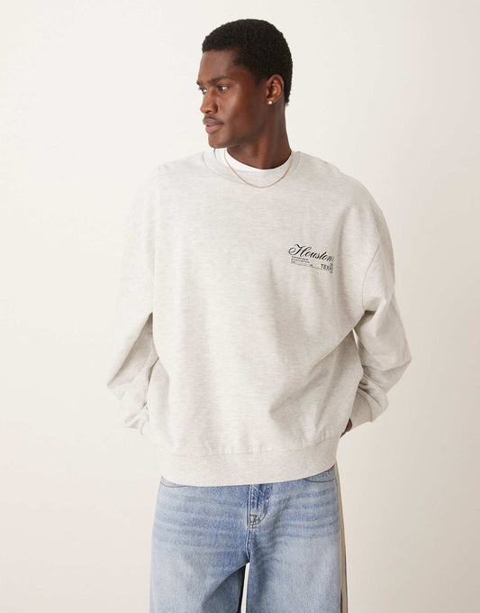 Oversized Sweatshirt With Chest Print