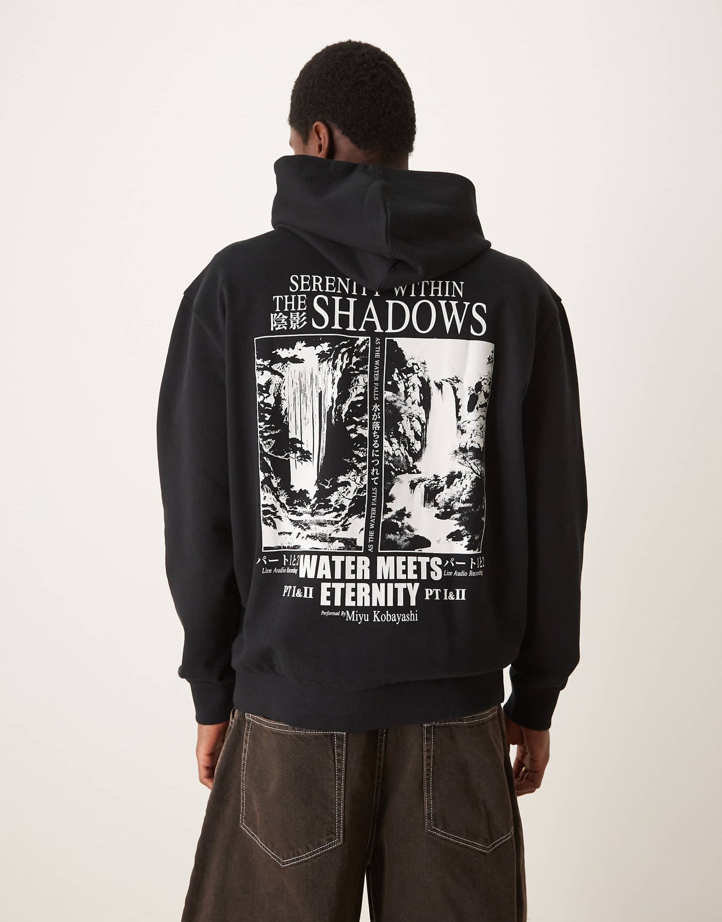 Oversized Hoodie With Monochrome Print