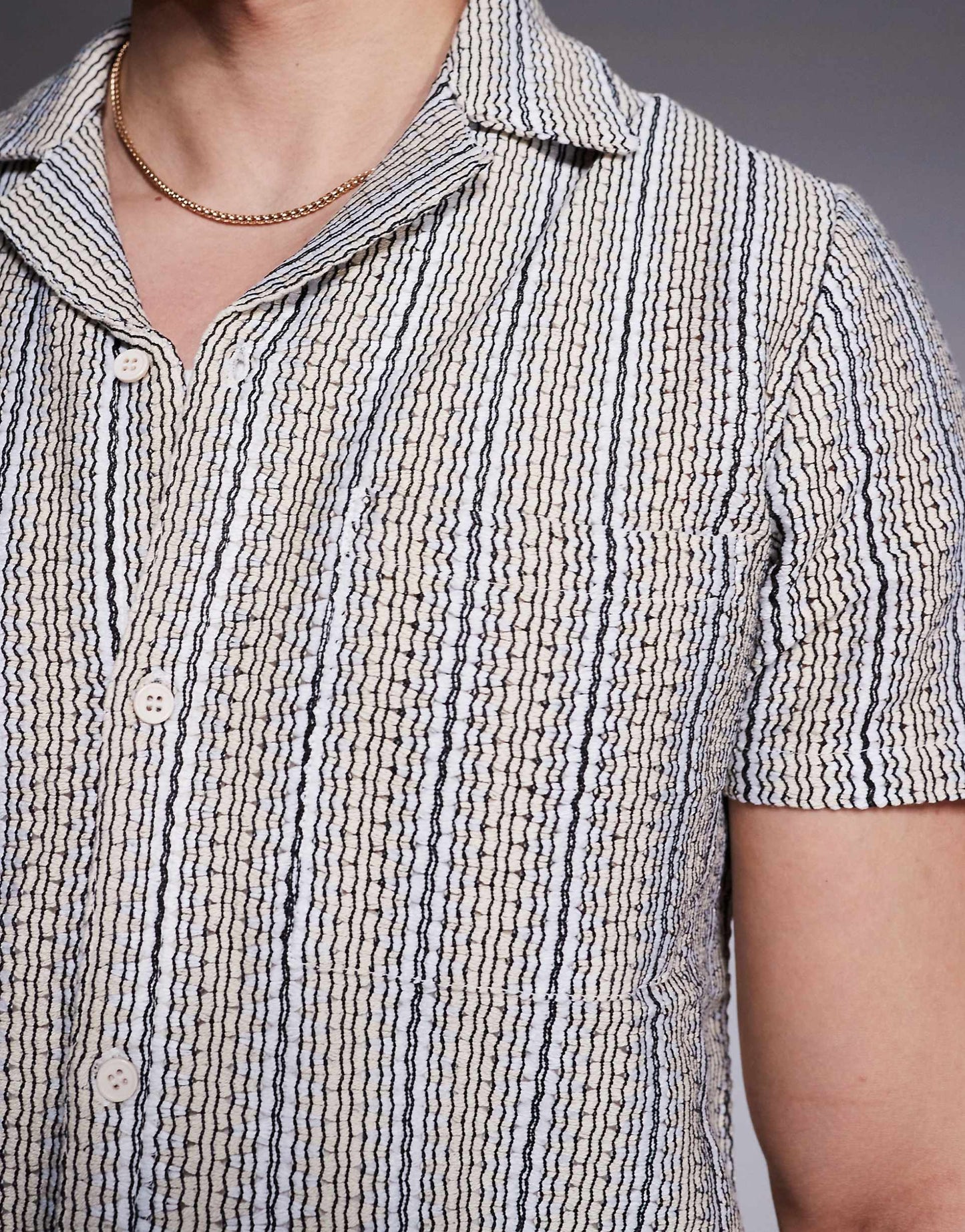 Knitted Short Sleeve Beach Shirt