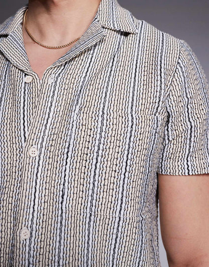 Knitted Short Sleeve Beach Shirt