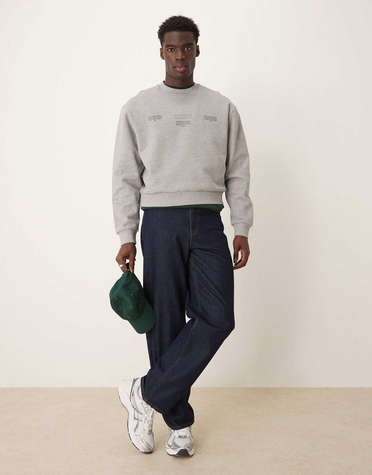 Oversized Drop Shoulder Sweatshirt With Sunset Print