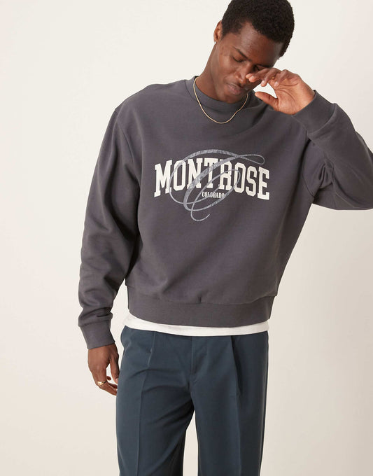 Boxy Oversized Sweatshirt With Montrose Print