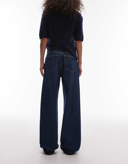 Coral High Waist Baggy Leg Jeans