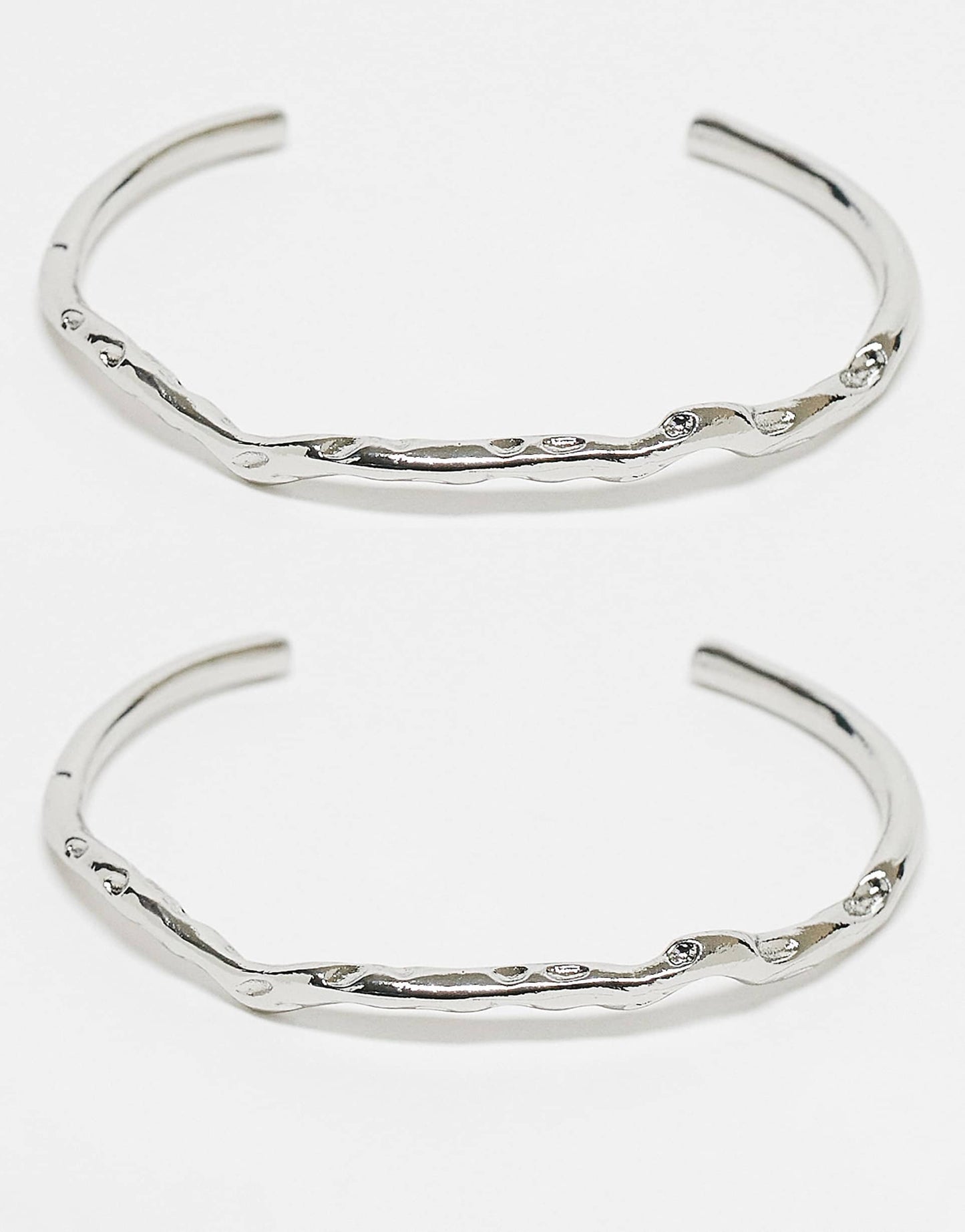 Pack Of 2 Cuff Bracelets With Molten Texture