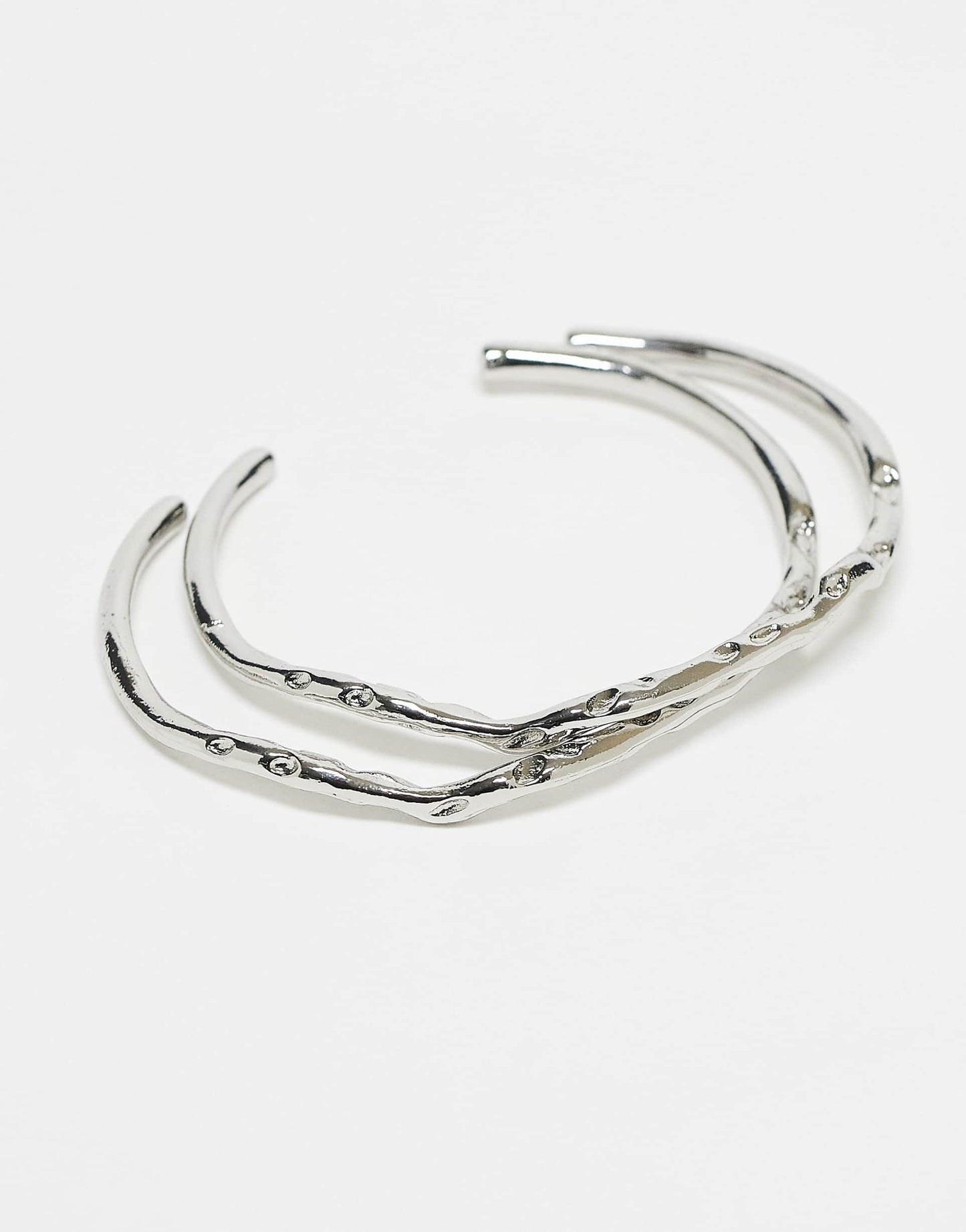 Pack Of 2 Cuff Bracelets With Molten Texture