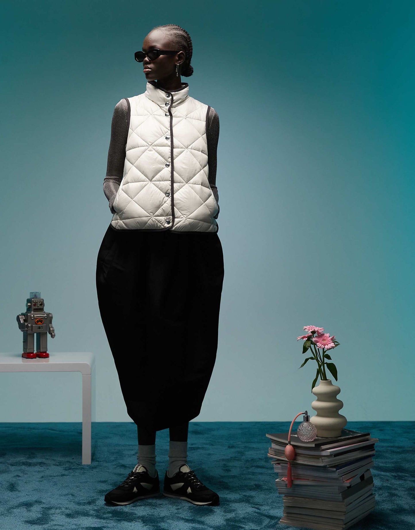 High Neck Quilted Gilet