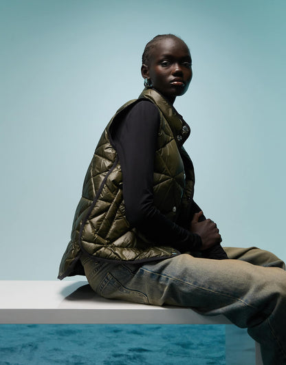 High Neck Quilted Gilet