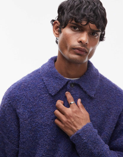 Oversized Fit Boucle Polo