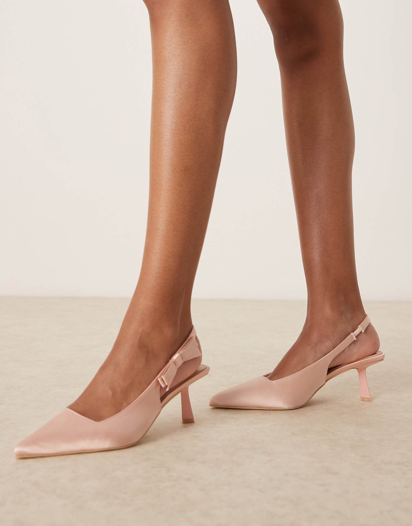 Almeria Slingback Heeled Pumps With Bow Detail