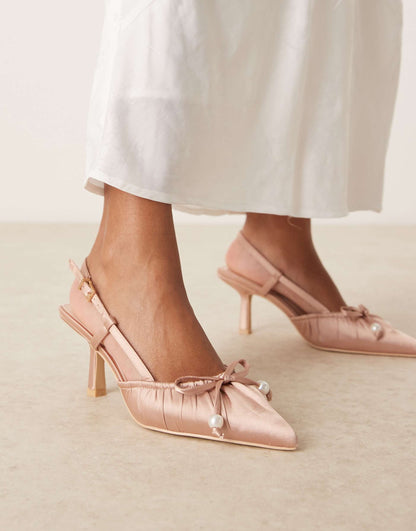 Fauna High Block Heeled Sandals With Bow Detail