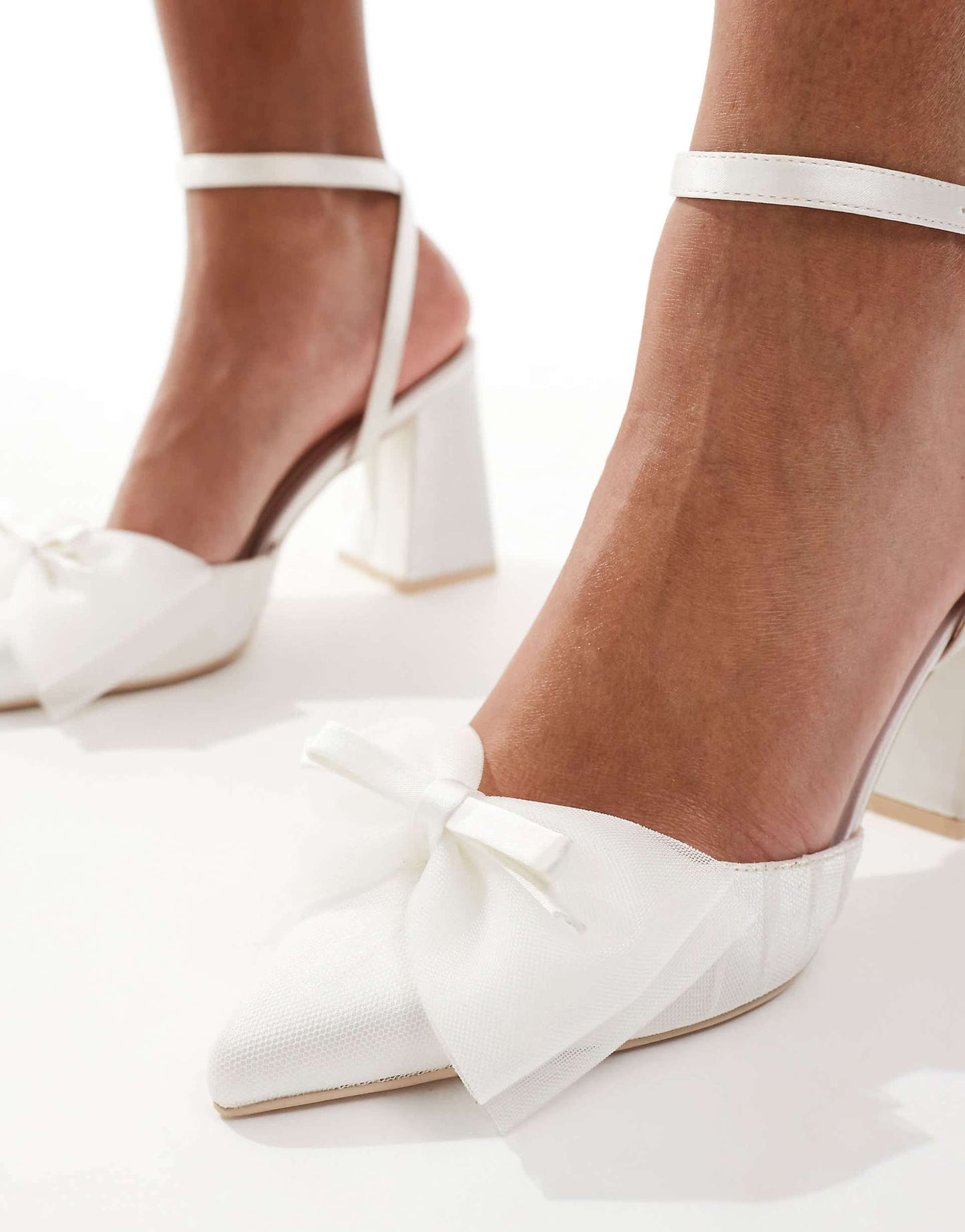Bridal Jomi Block Heeled Shoes With Bow