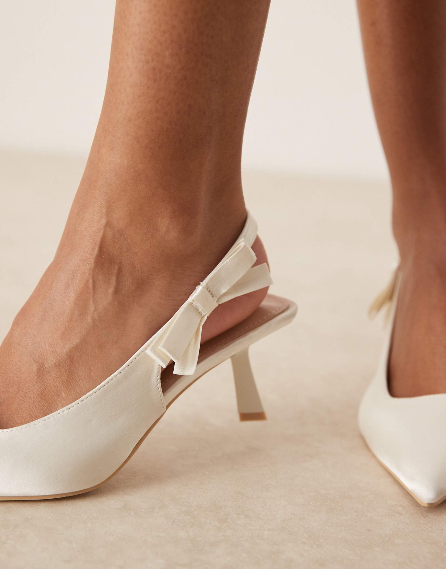 Almeria Slingback Heeled Pumps With Bow Detail