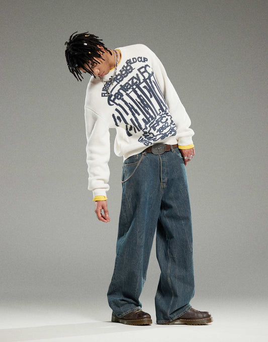 Emilio Jumper With Fantazy Fussball Graphic Print Off-White