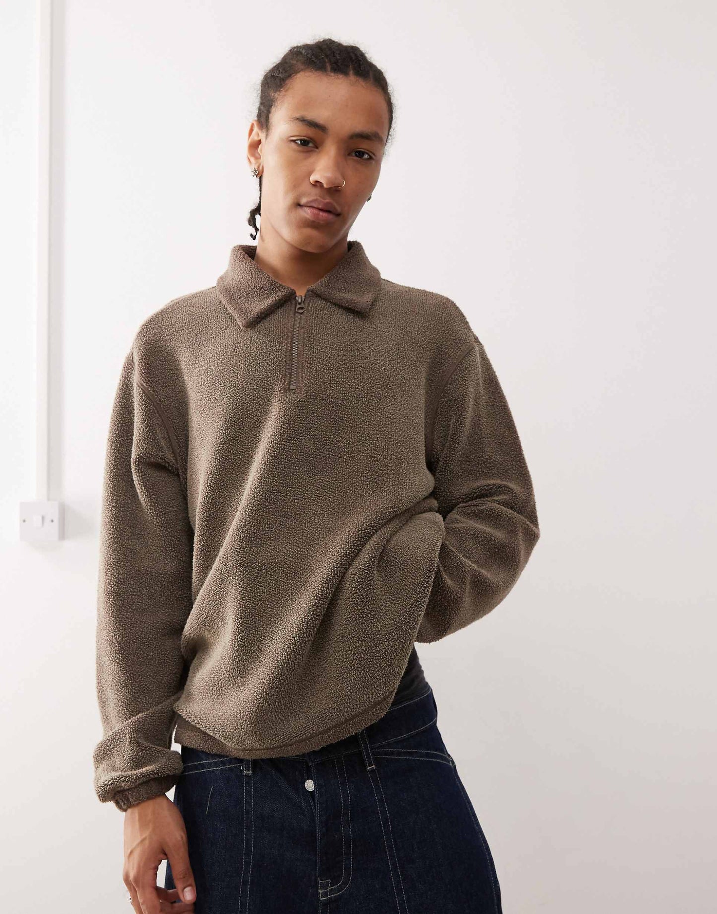 Trevor Fleece Half Zip Sweatshirt With Collar