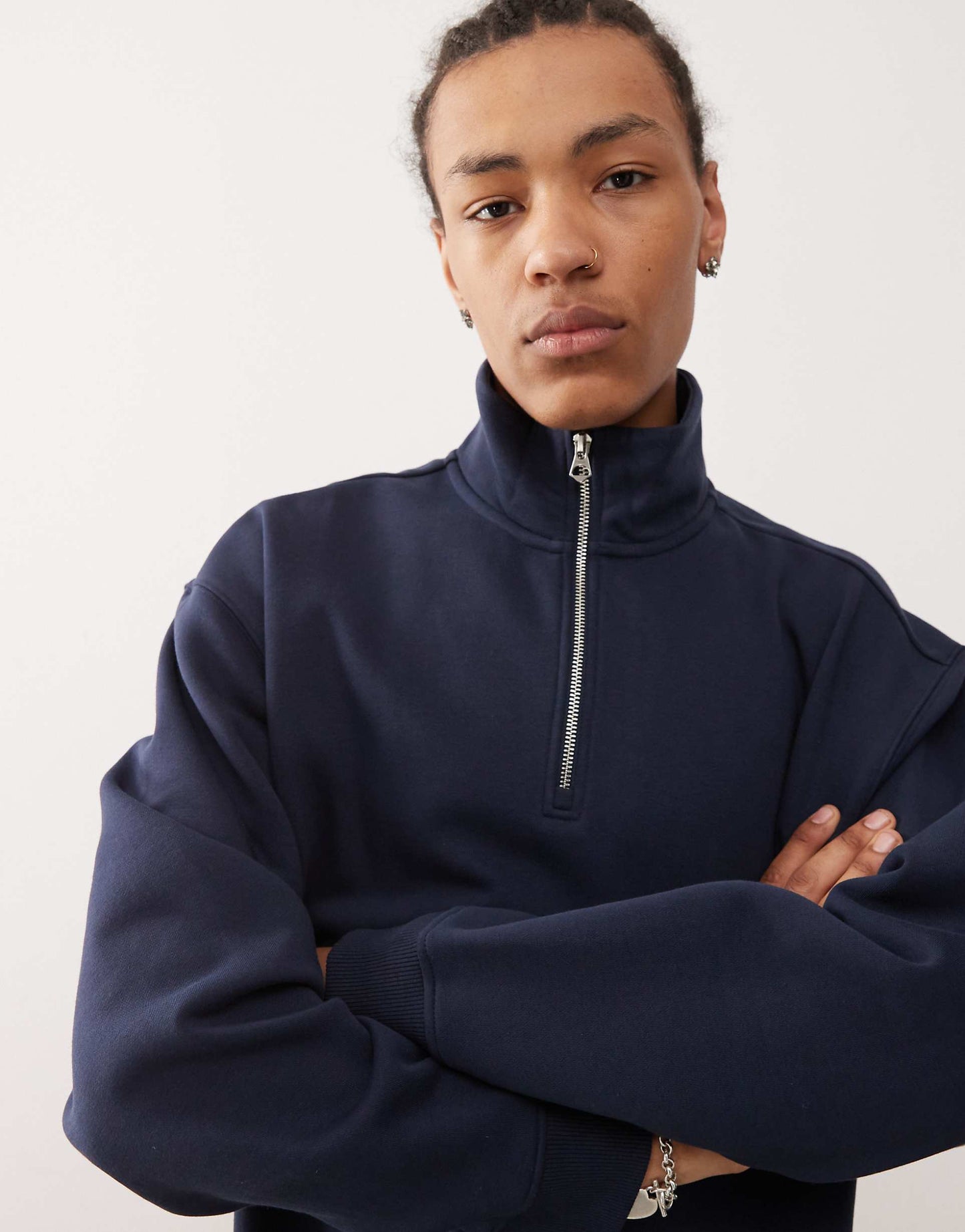 Oversized Heavy Weight Jersey Half Zip Sweatshirt