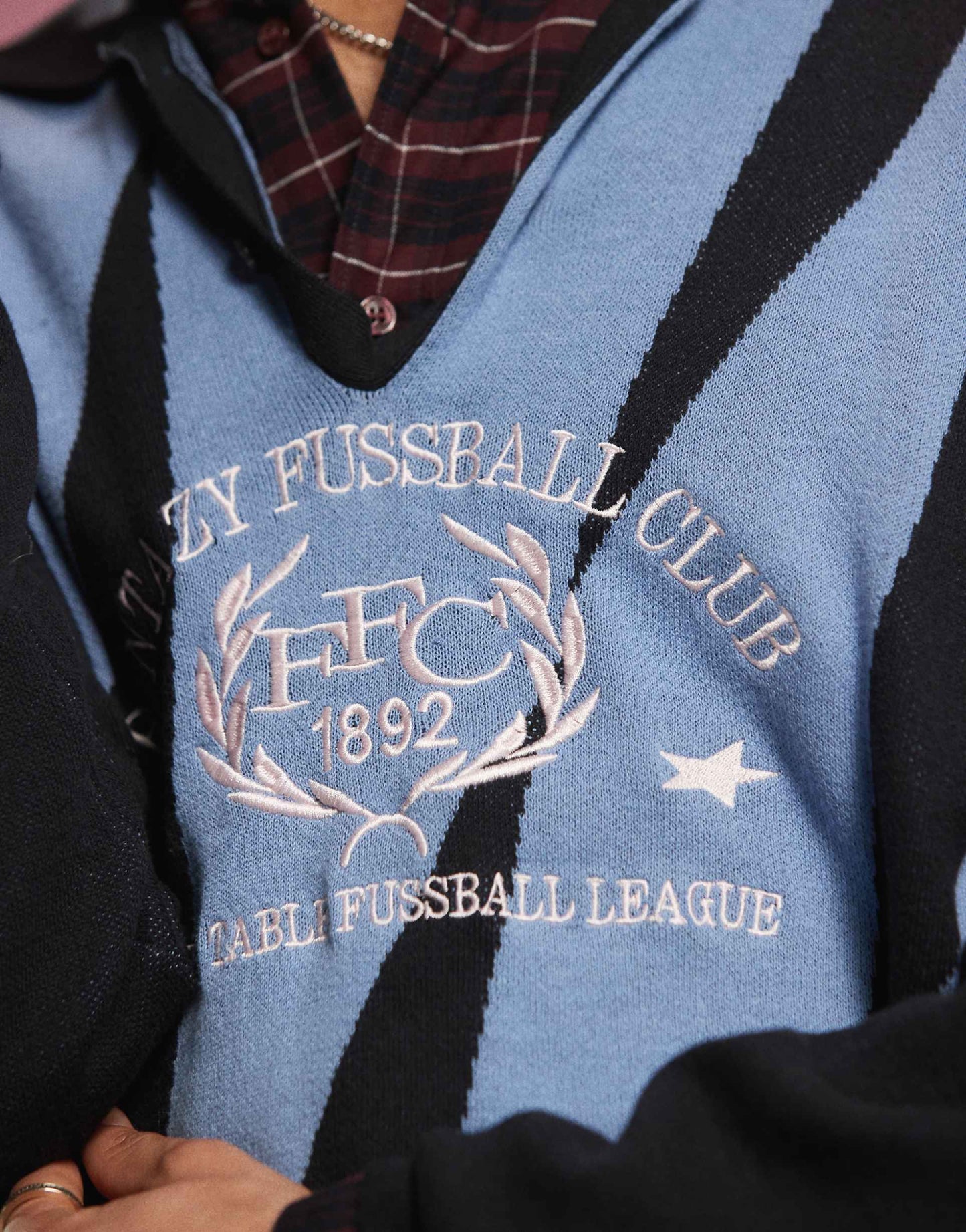 Rene Polo Sweatshirt With Fantazy Fussball Graphic Print