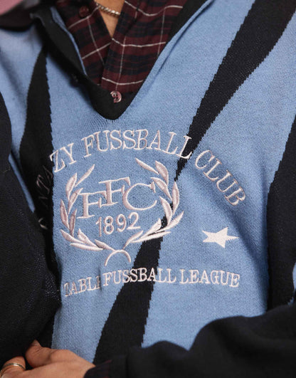 Rene Polo Sweatshirt With Fantazy Fussball Graphic Print